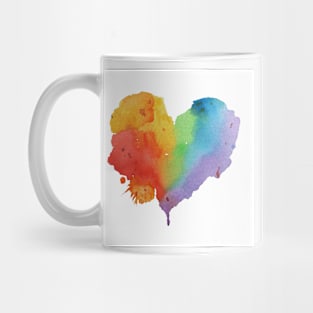 Rainbow Heart white background Mug